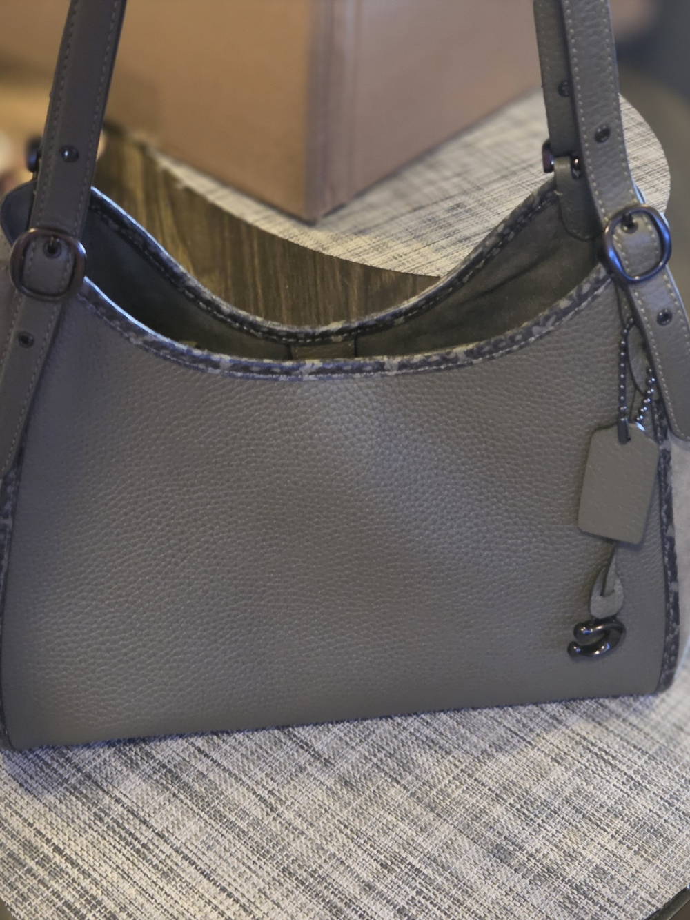 Coach Lori Erin With Genuine Snakeskin And Suede Accents